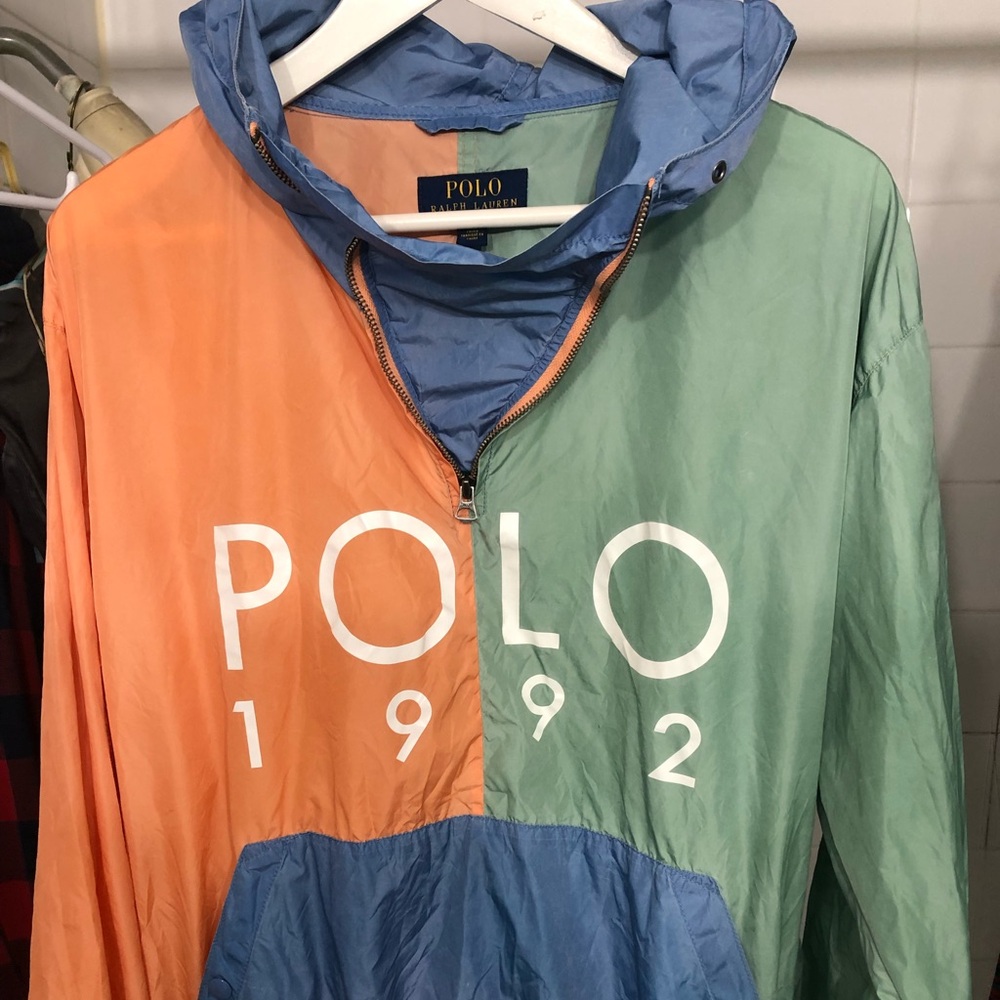 Woman rare polo Ralph Lauren half zip pullover windbreaker hoodie jacket size s